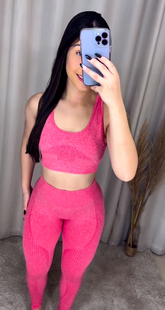 Conjunto Legging Pink Camurça